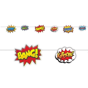 Club Pack of 12 Action Hero Cartoon Sound Effect Signs Cutout Streamers 108 - All