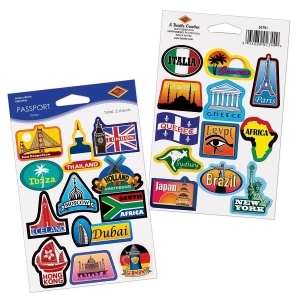 Club Pack of 12 Been All Around the World Colorful Passport Stickers 6 - All