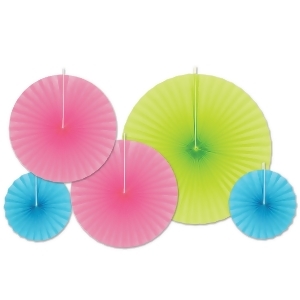 Club Pack of 60 Springtime Decorative Pink and Blue Hanging Paper Fans 16 - All
