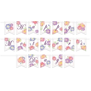 Club Pack of 12 Admiring and Loving Happy Mother's Day Pennant Streamers 144 - All