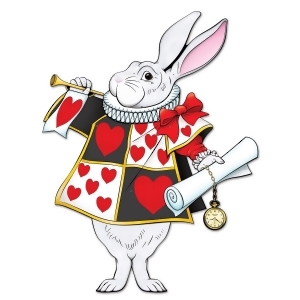 Club Pack of 12 Alice in Wonderland Queen of Hearts Jointed White Rabbit 30 - All