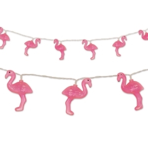 Club Pack of 12 Battery Operated Decorative Tropical Pink Flamingo String Lights 6 - All