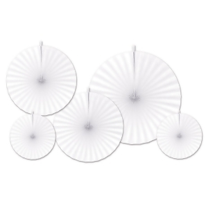 Club Pack of 60 Polar White Hanging Accordion Paper Fan Decorations 16 - All