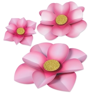 Club Pack of 12 Spring and Summertime Pink Paper Flower Display Cutouts 17.25 - All