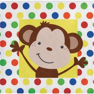 Club Pack of 192 Multi-Colored Fun Baby Monkey Disposable Beverage Napkins 5 - All