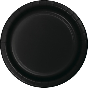 Club Pack of 96 Jet Black Lunch In Disposable Decorative Plastic Party Plates 7 - All