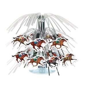 Club Pack of 12 Black and Brown Horse Racing Mini Cascade Centerpiece 8 - All