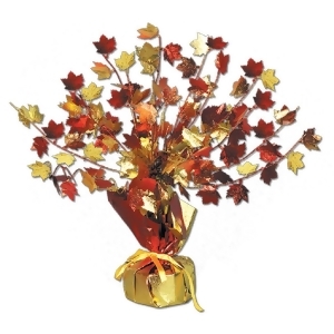 Club Pack of 12 Decorative Gleam n Burst Fall Leaves Centerpiece Decoration 15 - All