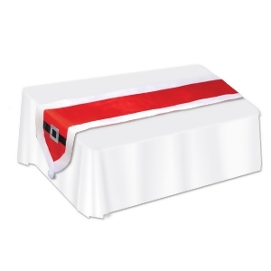Pack of 12 Red and White Santa Suit Fabric Christmas Table Runners 13 x 69 - All