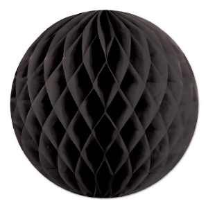 Club Pack of 24 Decorative Black Honeycomb Hanging Tissue Balls 12 - All