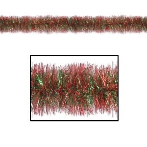 100 Decorative Gleam N Tinsel Shiny Red and Green Christmas Garland Unlit - All