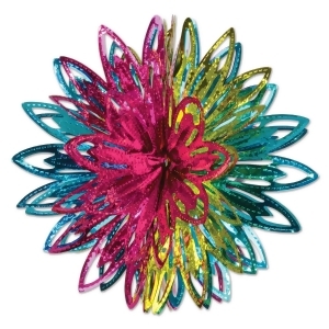 Club Pack of 12 Decorative Vibrant Colored Metallic Starburst Hanging Balls 12 - All