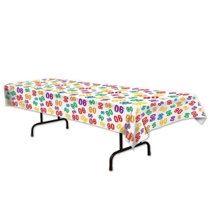 Club Pack of 12 Decorative Colorful 90 Birthday Table Cover 108 - All