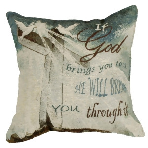 Pack of 2 Religious If God Brings You Square Decorative Tapestry Throw Pillows 17 - All