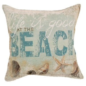 Pack of 2 Tropical Beach Life is Good at the Beach Square Tapestry Throw Pillows 17 - All