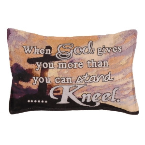 Pack of 4 Religious God Gives You More Rectangular Decorative Tapestry Throw Pillows 12 - All