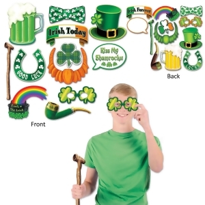 Club Pack of 144 Double Sided Assorted St Patrick's Day Photo Fun Signs - All