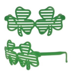 Pack of 12 Green Shamrock Shutter Glasses St. Patrick's Day Party Favors - All