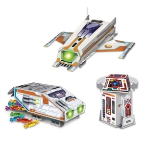 Club Pack of 12 Galactic 3-D Spaceship Table Top Party Centerpieces 10.5 - All