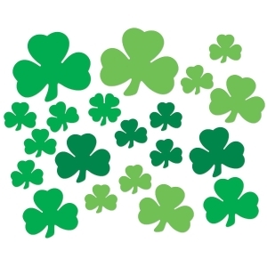 Club Pack of 240 Green Printed Shamrock St. Patrick's Day Cutouts - All