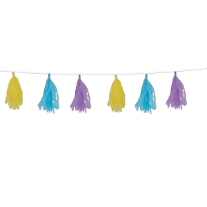 Club Pack of 12 Easter Spring Pastels Colored Tassel Hanging Garland Decoration 8 - All