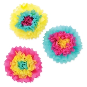 Club Pack of 36 Pink and Yellow Hanging Tissue Flower Decorations 10 - All