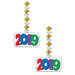 Club Pack of 24 New Year's 2019 Danglers Hanging Party Decorations 30 - All