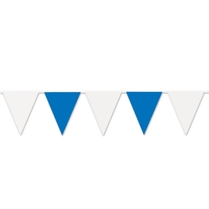 Pack of 12 Blue and White All Weather Party Pennant Banners 17 x 30' - All