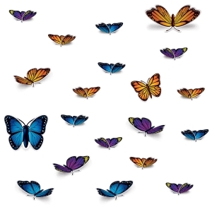 Club Pack of 240 Springtime Butterflies Double Sided Cutout Decorations - All