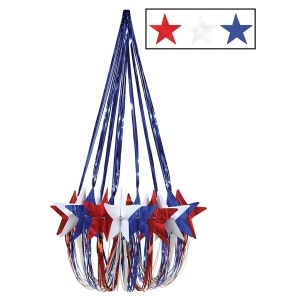 Pack of 6 Patriotic Metallic Stars 4th of July Chandelier Hanging Decorations 35 - All