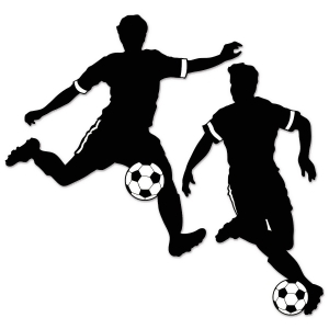 Club Pack of 24 Boy Soccer Silhouette Cutout Wall Decorations 28 - All