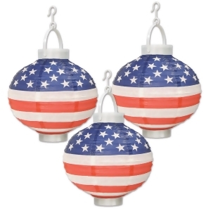 Pack of 18 Red White and Blue Battery operated Patriotic Paper Lantern Decorations 8 - All