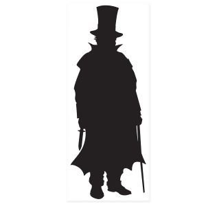 Club Pack of 12 Black Sherlock Holmes Villain Silhouette Cutout Party Decorations 30 H - All