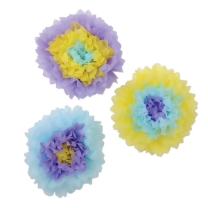 Club Pack of 36 Lavender and Yellow Hanging Tissue Flower Decorations 10 - All
