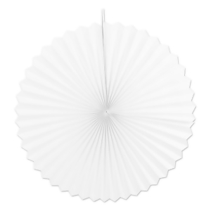 Pack of 12 White Jumbo Accordion Paper Fans Hanging Decorations 48 - All