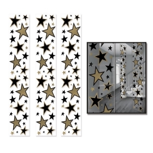 Pack of 36 Black and Gold Star Party Panel Decorations 6' - All