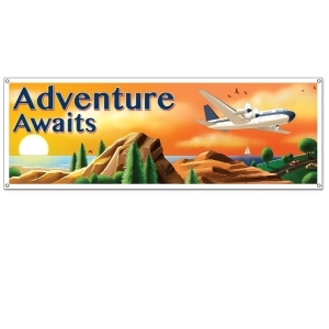Club Pack of 12 Decorative Adventure Awaits Around The World Banner Sign 60 - All