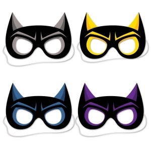 Club Pack of 48 Halloween and Party Black Highlighted Hero Face Eye Mask 8.5 - All