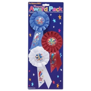 Club Pack of 18 Patriotic st 2nd 3rd Place Award Pack Rosette Ribbons - All