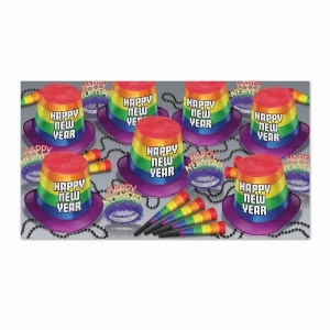 Party Under The Rainbow New Years Eve Party Kit for 50 People - All