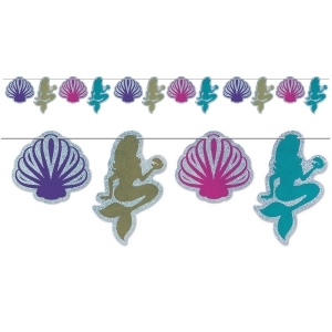 Club Pack of 12 Shimmering Mermaid and Coastal Seashell Streamers 144 - All