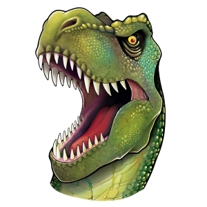 Club Pack of 12 Dinosaur Face with Razor Sharp Teeth Party Cutouts 34 - All