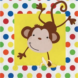 Club Pack of 192 Multi Colored Fun Baby Monkey Disposable Lunch Napkins 6.5 - All