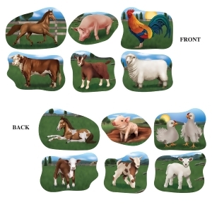 Club Pack of 72 Double Sided Farm Animal Decorative Cutouts 11.75 15 - All