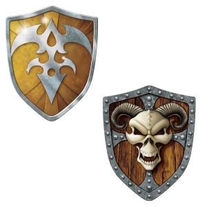 Club Pack of 24 Double Sided Medieval Inspired Shield Cutouts 19 - All