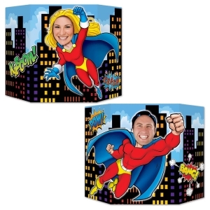 Pack of 6 Red and Blue Superhero Photo Prop Decoration 37 - All