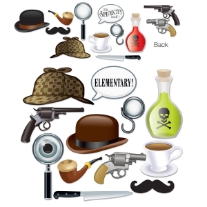 Club Pack of 144 Decorative Detective Photo Fun Signs Decoration 12.5 - All