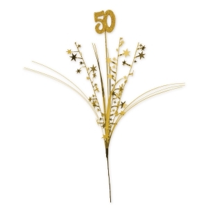 Club Pack of 12 Gold Glittered Metallic 50th Birthday Star Sprays 23 - All