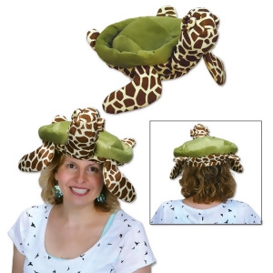Pack of 6 Brown and Green Under The Sea Theme Plush Sea Turtle Hat 13.25 - All