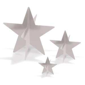 Club Pack of 36 Awards Night 3-D Silver Foil Star Table Centerpieces - All